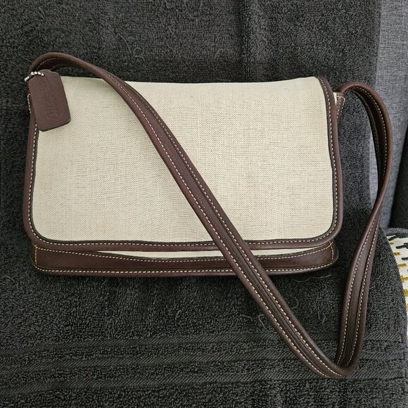 Coach Handbags - Coach Bleeker Linen and Leather Bag